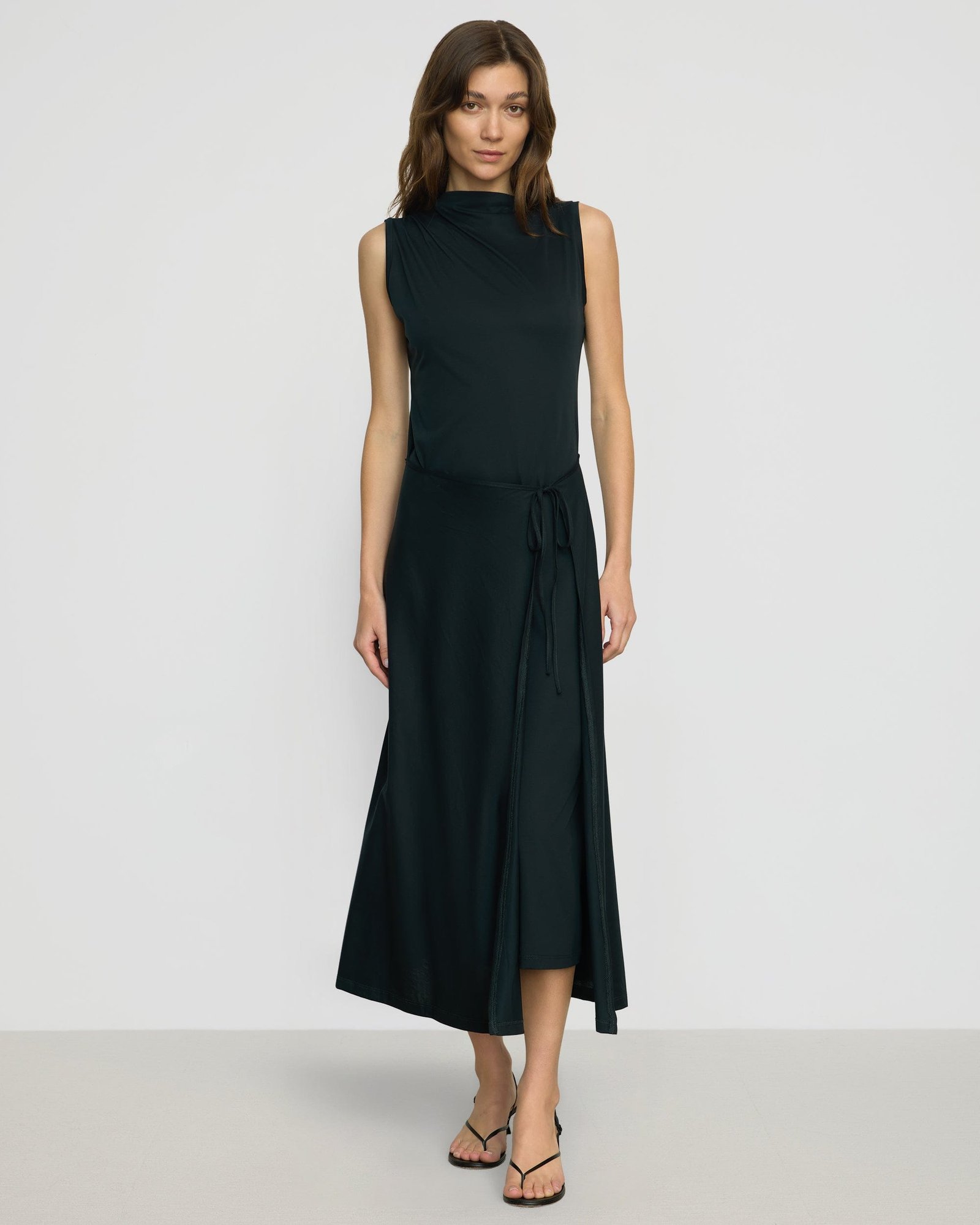 Amelia Asymmetric-Neck Wrap Dress - Image 2