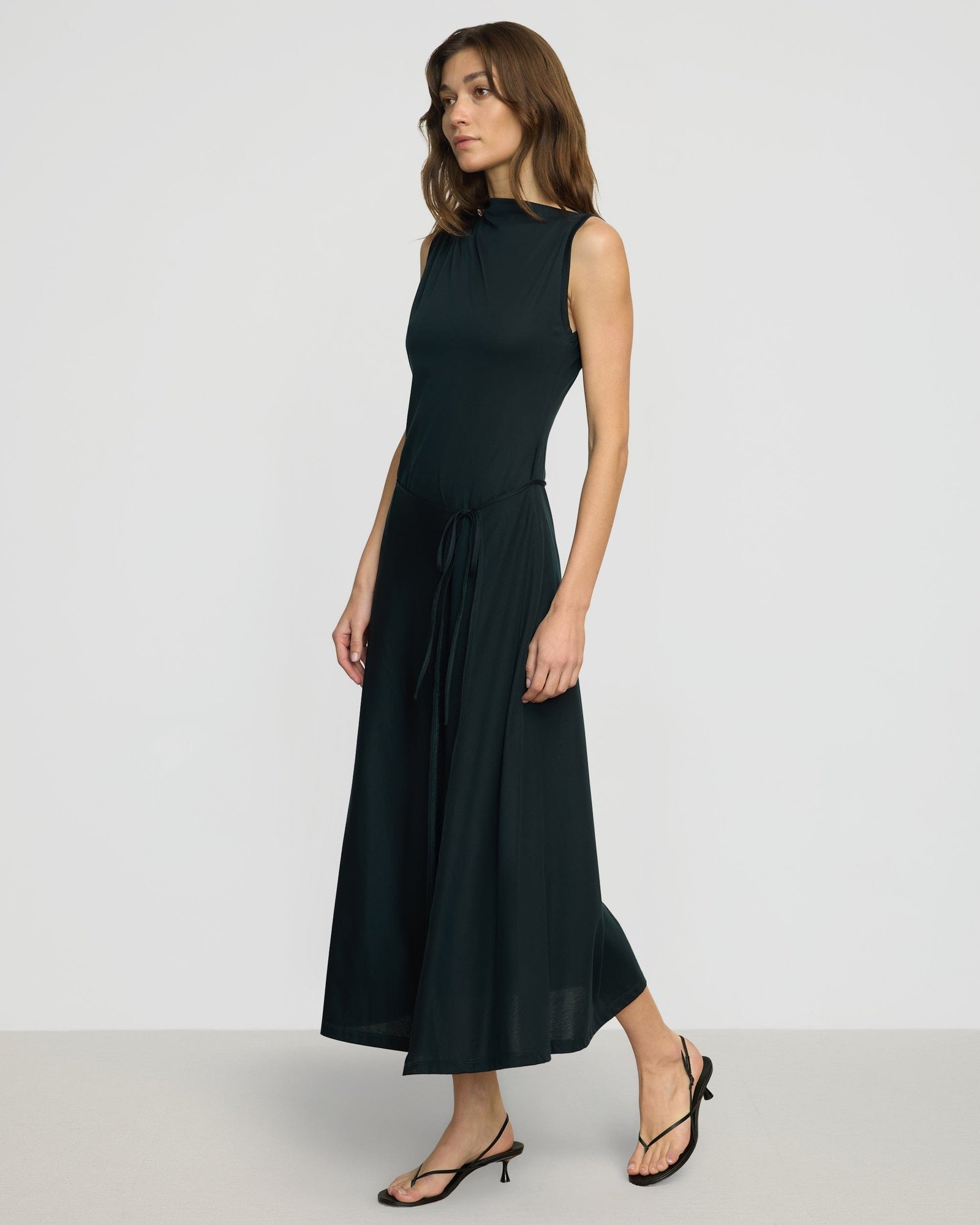 Amelia Asymmetric-Neck Wrap Dress - Image 3