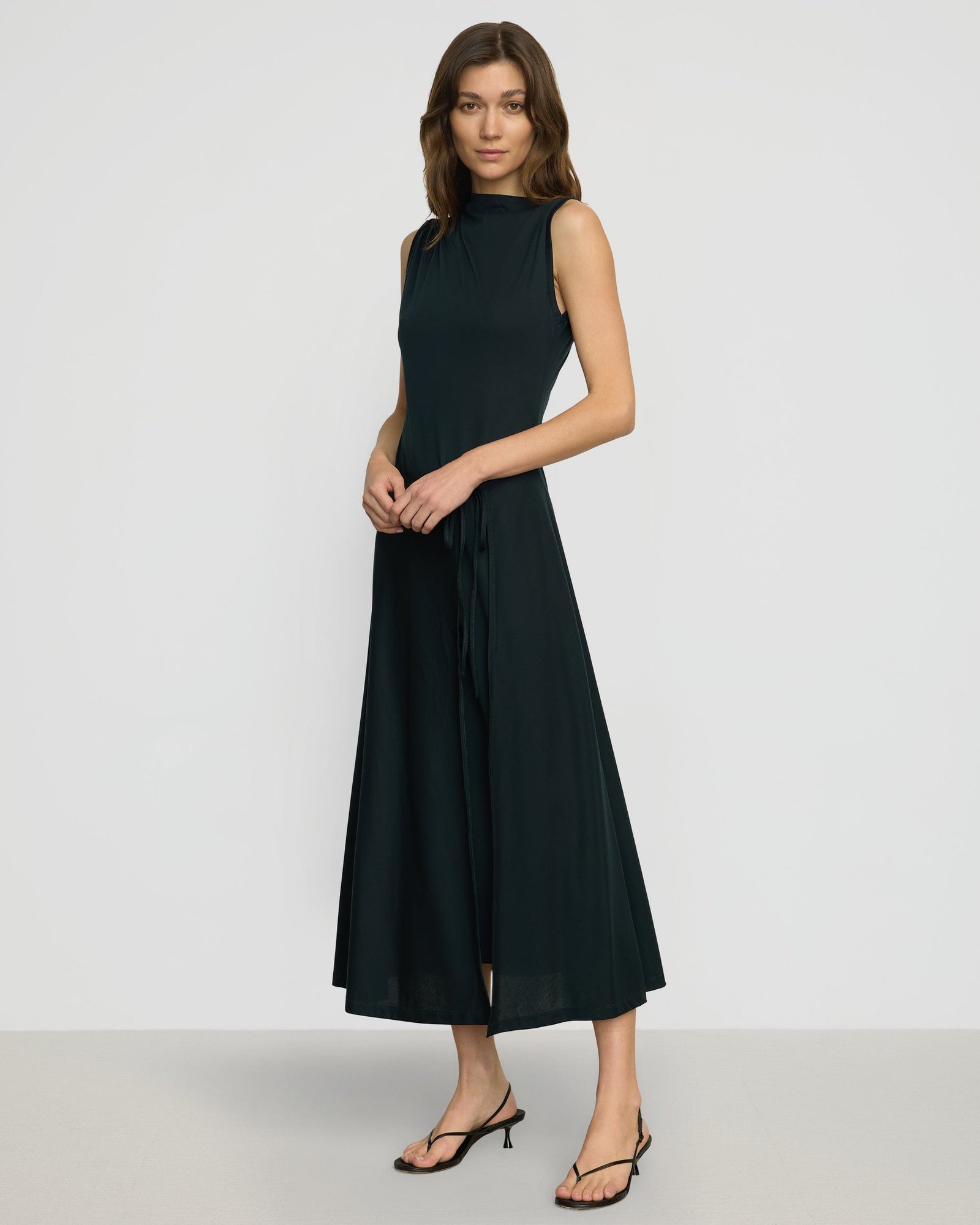 Amelia Asymmetric-Neck Wrap Dress - Image 5