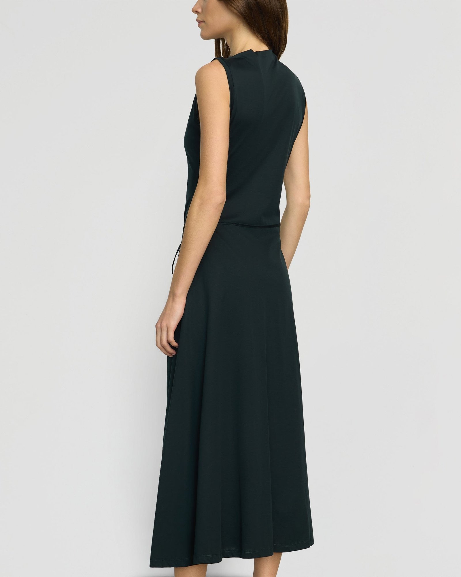 Amelia Asymmetric-Neck Wrap Dress - Image 6