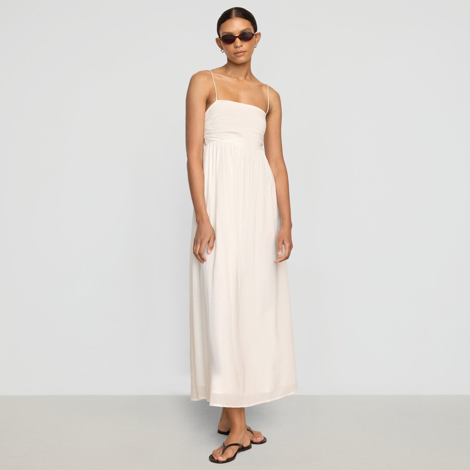 Aurora Ruched Organic Cotton Maxi Dress