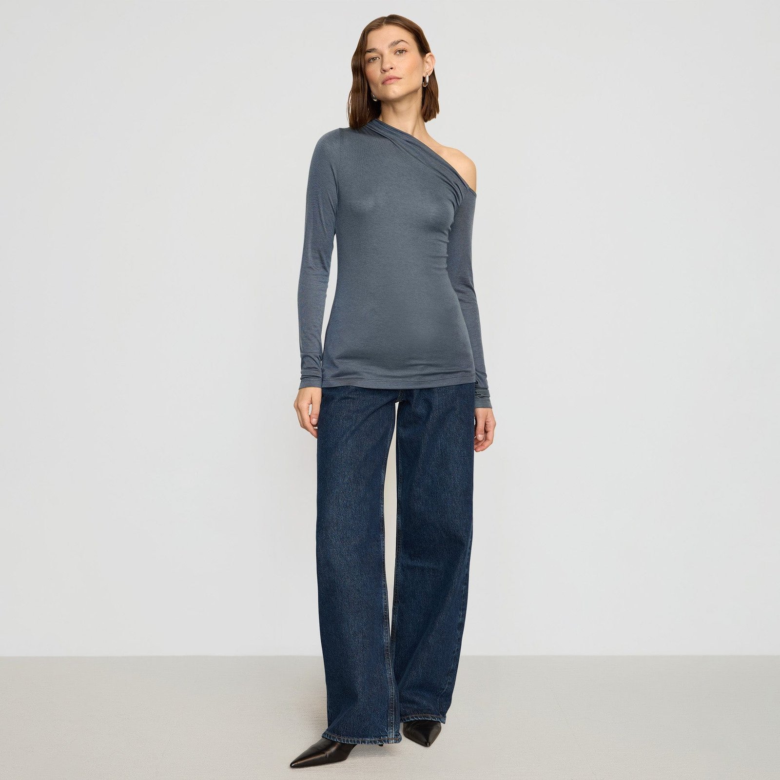 Ayra Tencel-Wool Off-Shoulder Tee