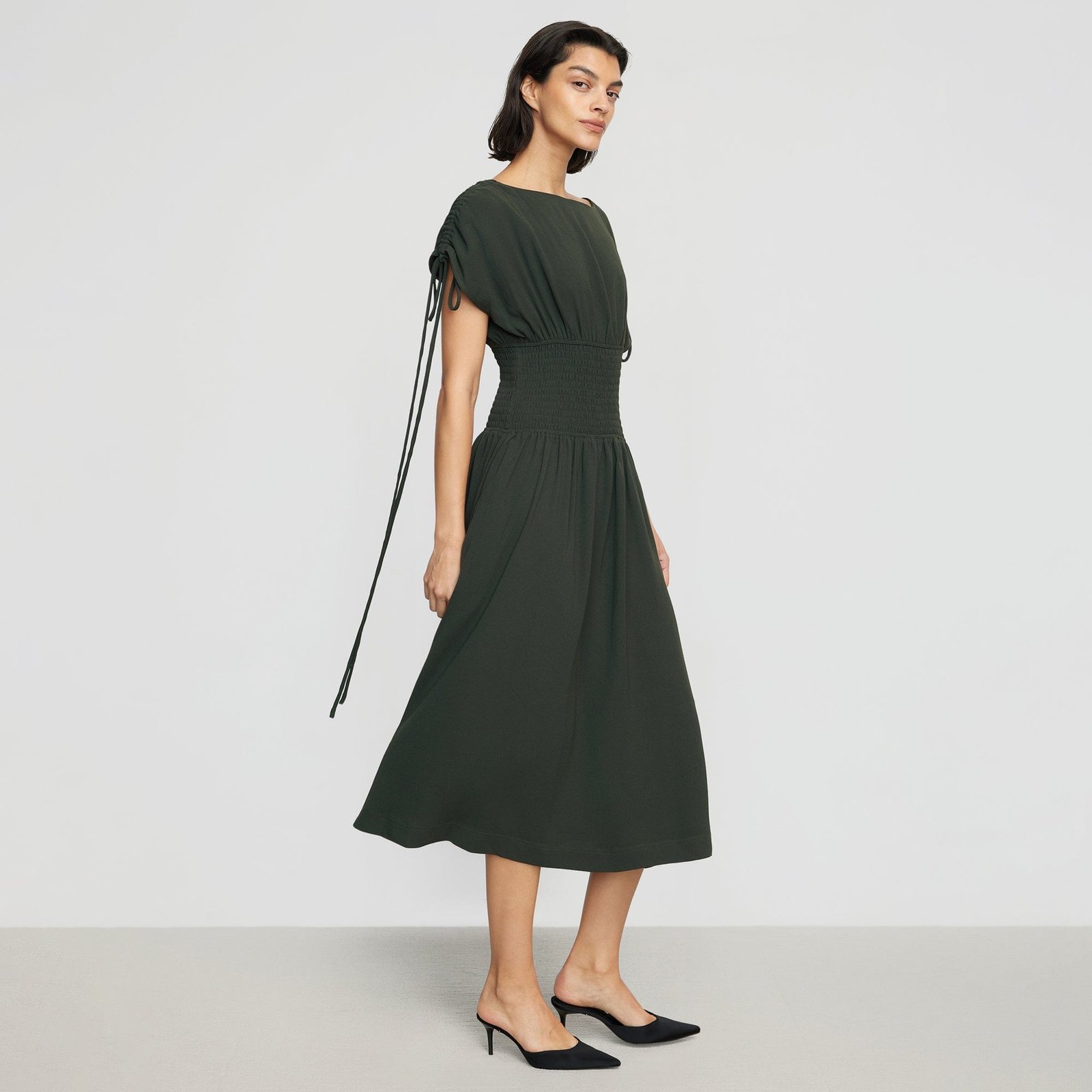 Ayumi Gathered-Shoulder Dress