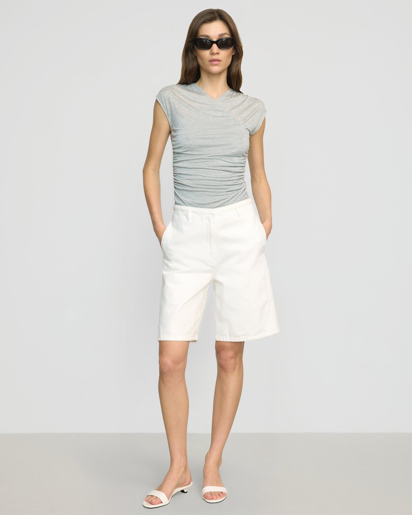 Lila Tencel Wrap-Neck Tee - Image 3