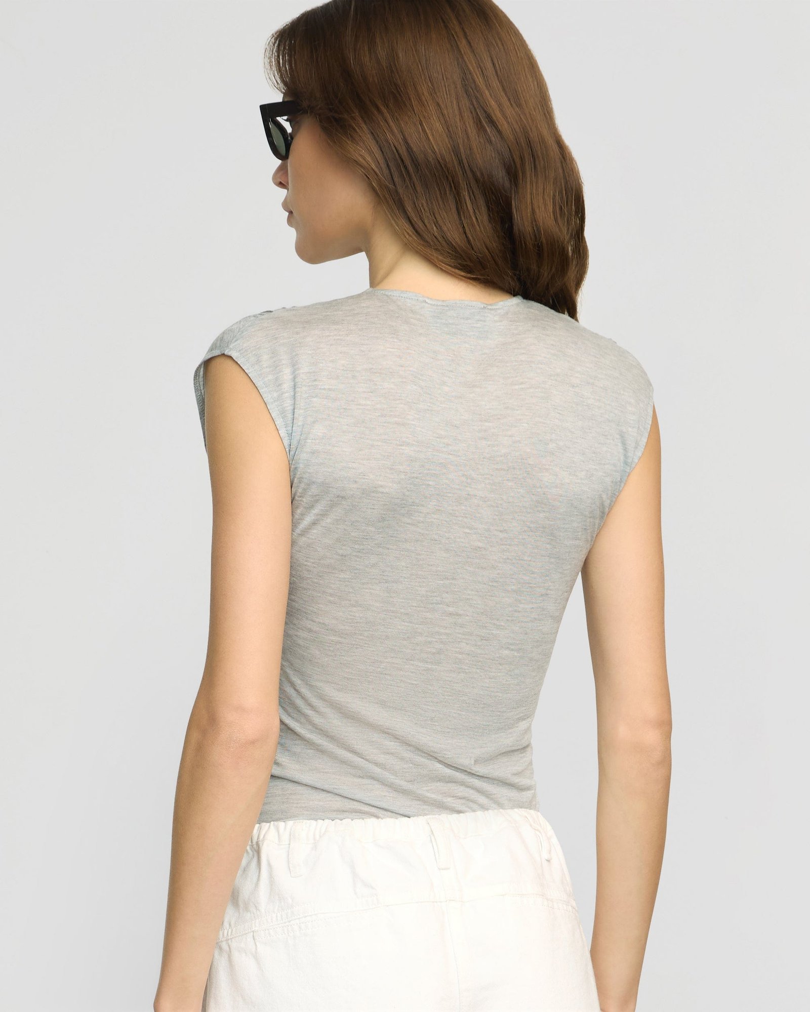 Lila Tencel Wrap-Neck Tee - Image 6