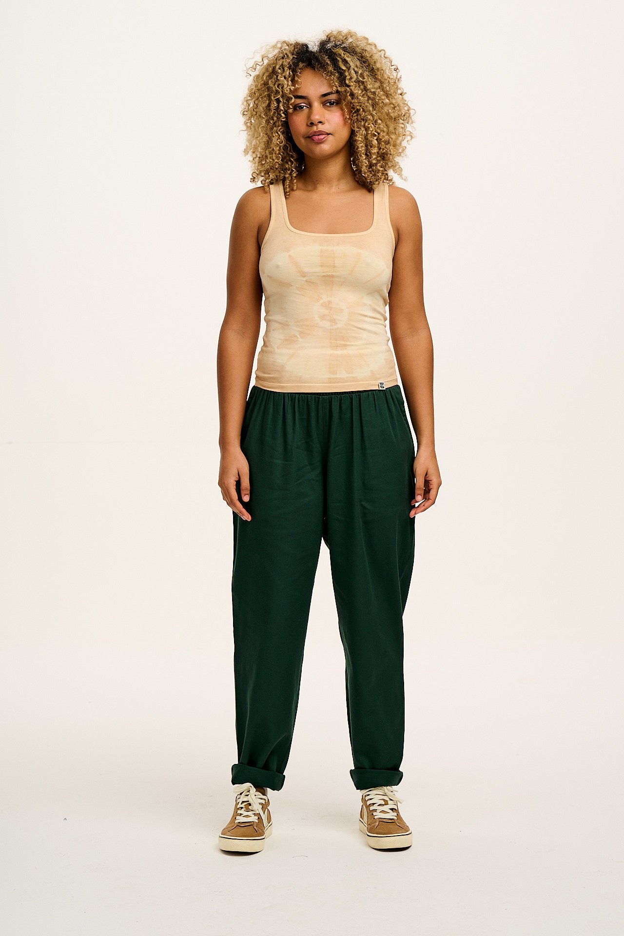 Alexa - Cotton Trousers in Posy Green - Image 9