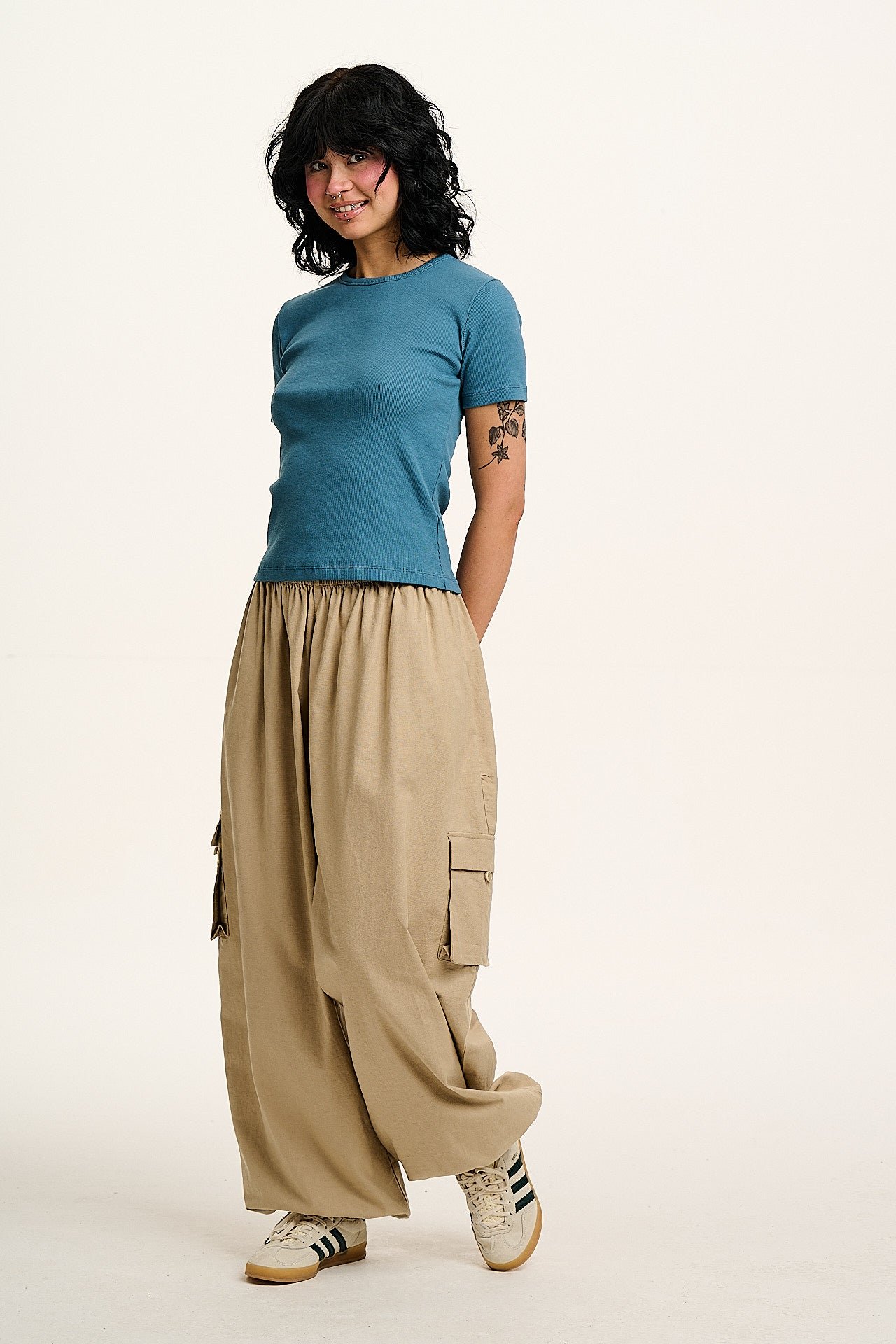 Gracie - Cotton Tee in Slate Blue - Image 2