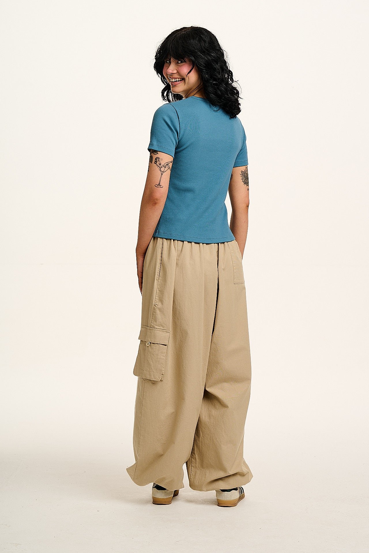 Gracie - Cotton Tee in Slate Blue - Image 4