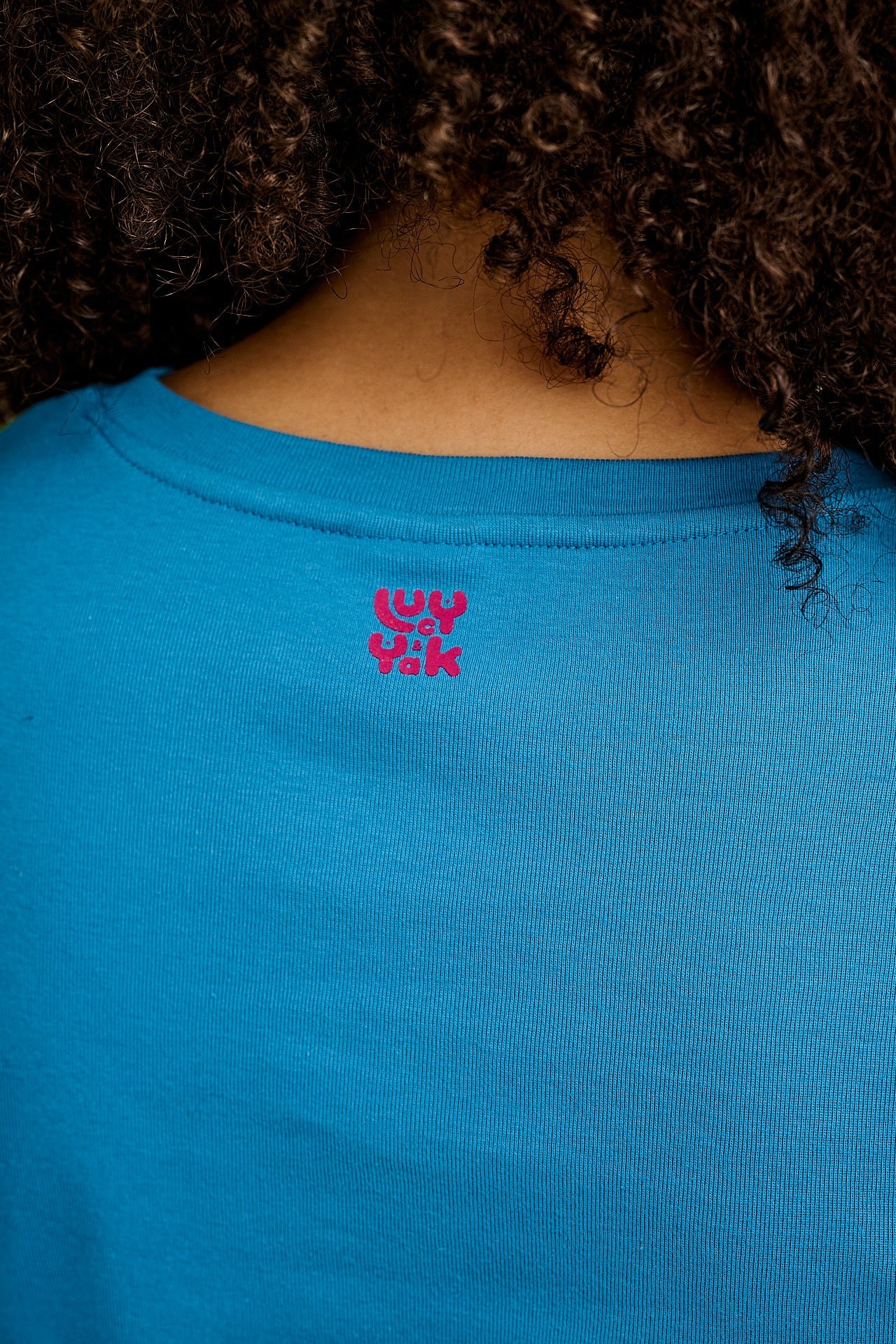 Hansel - Long Sleeve Cotton Crop Top in Pink, Blue & Green - Image 5