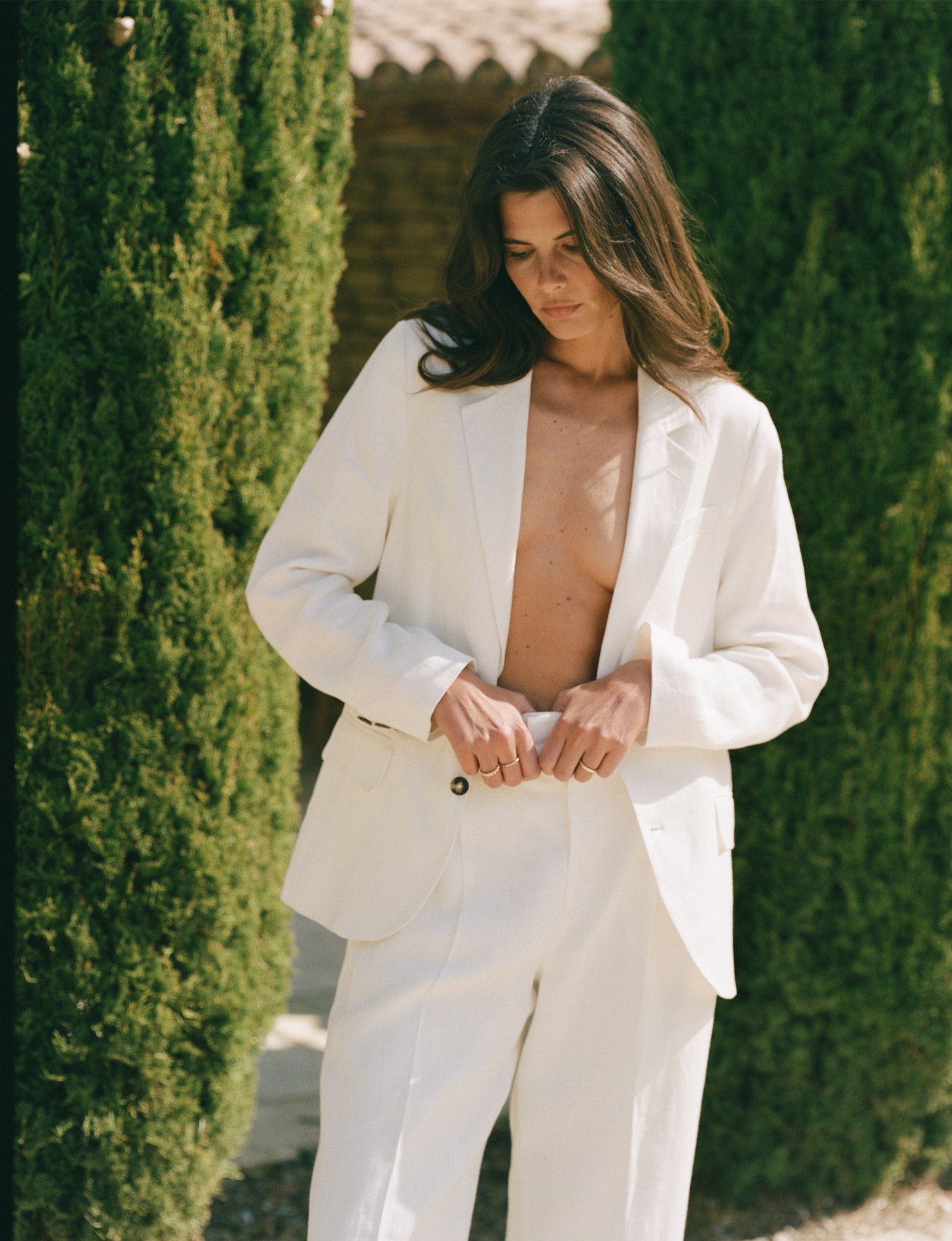 Hutton Blazer: Linen, Ivory